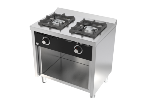 cocina industrial 2 fuegos a gas con estante