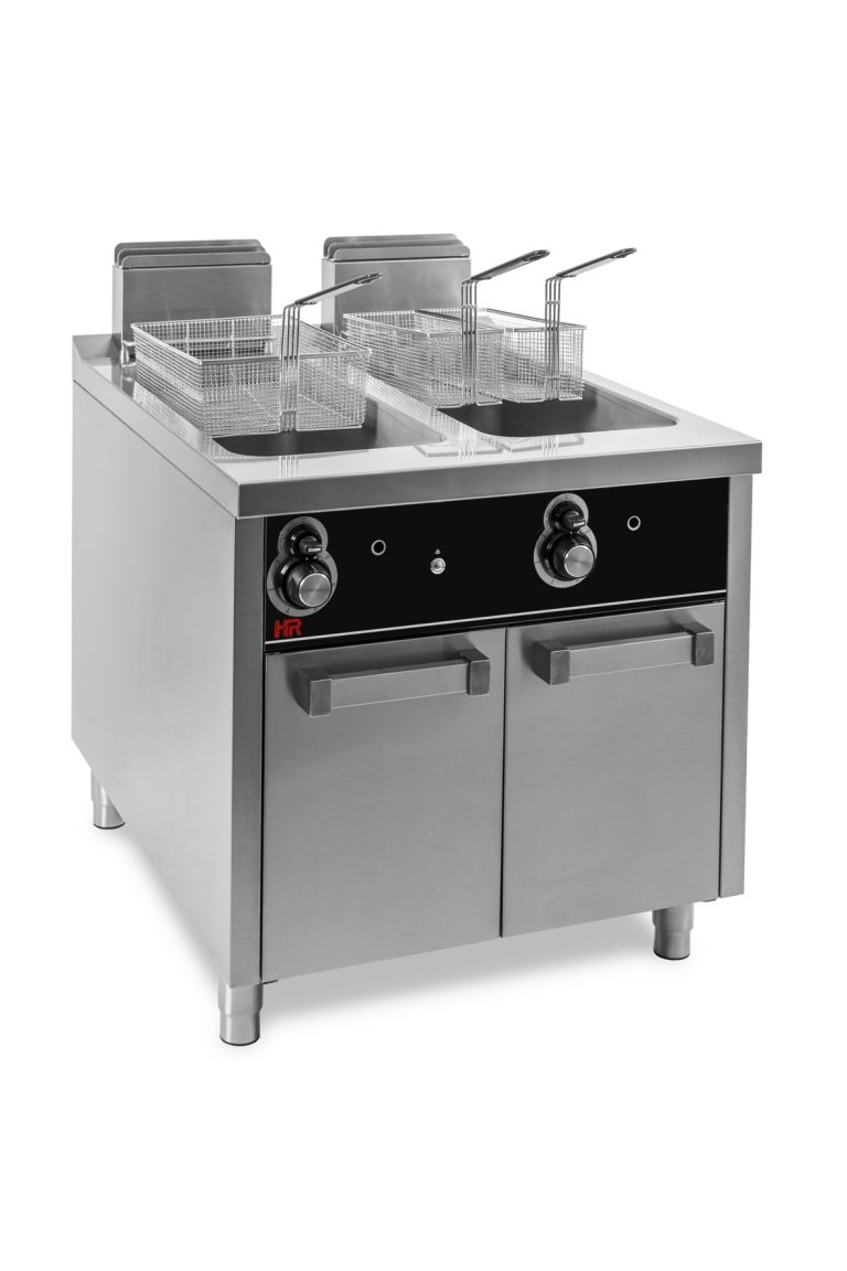 Freidora a gas doble con mueble